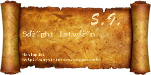 Sághi István névjegykártya