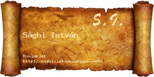 Sághi István névjegykártya